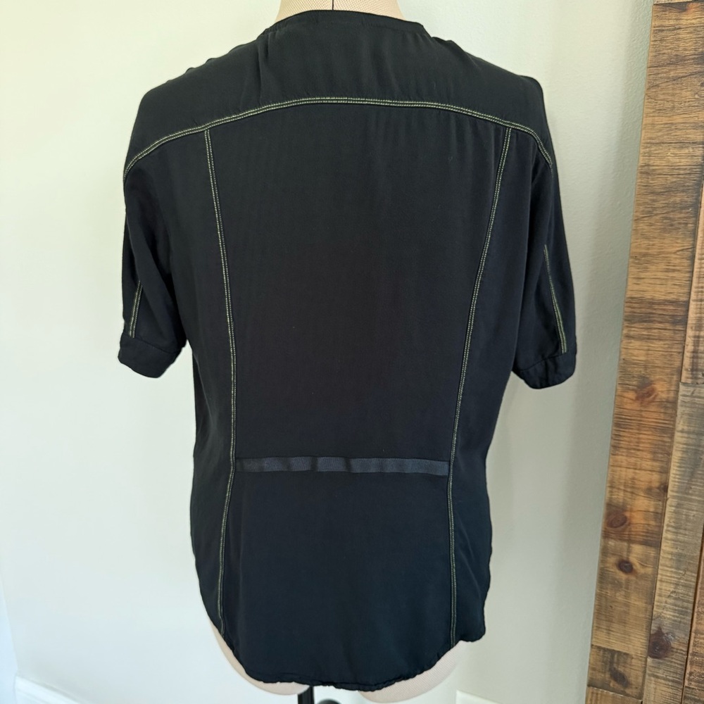 Harley-Davidson MC Black‎ Short Sleeve Full Zip-Up Shirt Women's Size Medium - Picture 4 of 12